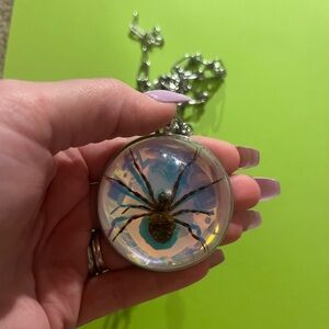 Real Spider Pendant Necklace